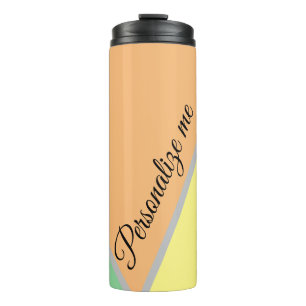 Personalized Modern Colour Block Pastel Mint Peach Thermal Tumbler