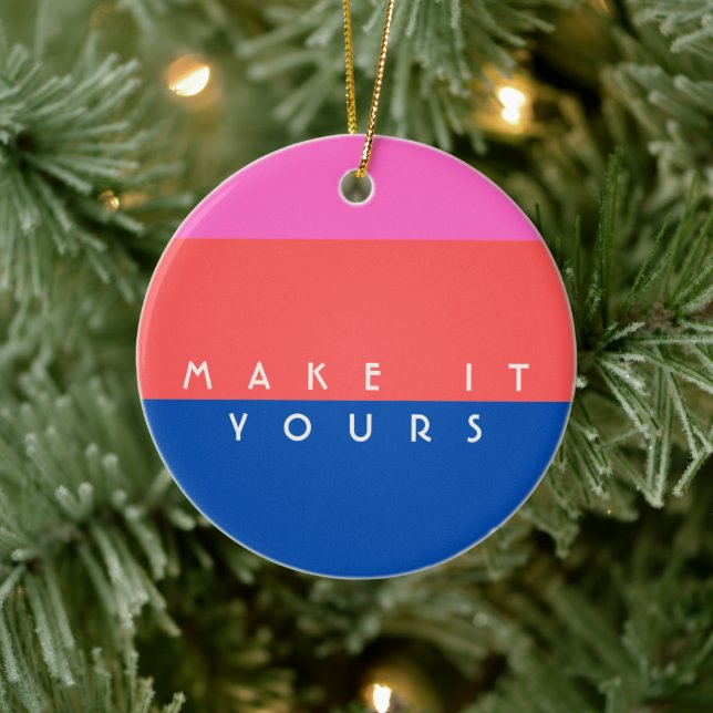Personalized Modern Colour Block Pattern Ceramic Ornament (Tree)