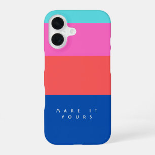 Personalized Modern Colour Block Pattern iPhone 16 Case