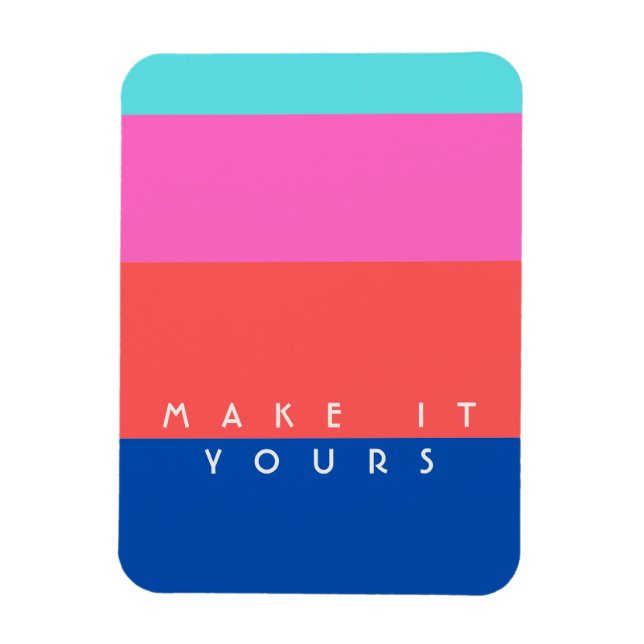 Personalized Modern Colour Block Pattern Magnet (Vertical)