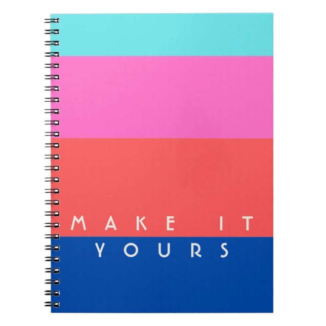 Personalized Modern Colour Block Pattern Notebook (Front)