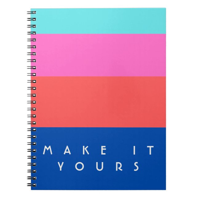 Personalized Modern Colour Block Pattern Notebook (Front)