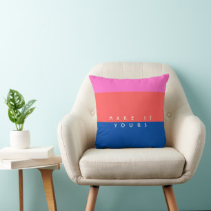 Personalized Modern Colour Block Pattern Throw Pillow