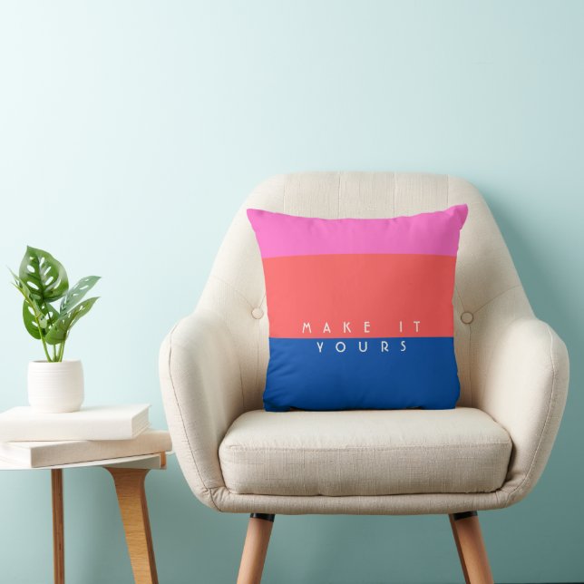 Personalized Modern Colour Block Pattern Throw Pillow (Chair)