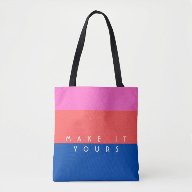 Personalized Modern Colour Block Pattern Tote Bag (Front)