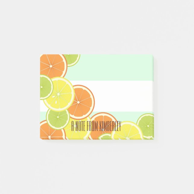 Personalized Modern Colourful Citrus Fruit Slices Post-it Notes (Front)