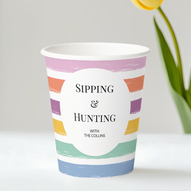 Personalized Modern Colourful Easter Egg Hunt Part Paper Cups (Personalized Modern Colorful Easter Egg Hunt Party Paper Cups)