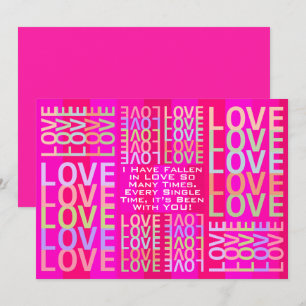 Personalized Modern Colourful "LOVE" Typography Ar Card