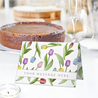 Personalized Modern Colourful Tulip Floral Pattern Card