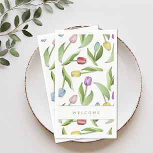 Personalized Modern Colourful Tulip Floral Pattern Napkin