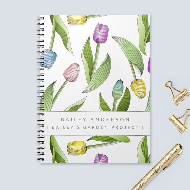 Personalized Modern Colourful Tulip Notebook (Creator Uploaded)
