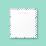Personalized Modern Cool Notepad<br><div class="desc">This Personalized Cute Striped Notepad showcases a delightful diagonal striped pattern in lively pink, green mint, green and orange hues. Perfect for jotting down notes, ideas, or reminders, this notepad adds a splash of fun to your everyday tasks. Customize it with your name, leave the "a note from" or change...</div>