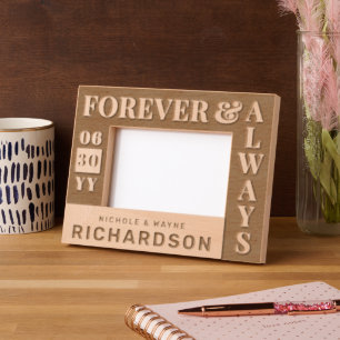 Personalized Modern Couples Name Wedding Date Gift Etched Frames