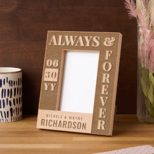Personalized Modern Couples Name Wedding Date Gift Etched Frames