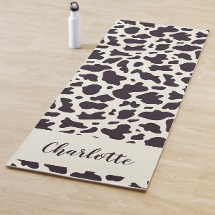 Personalized Modern Cow Print Yoga Mat