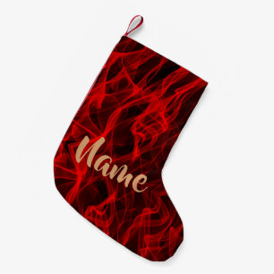 Personalized Modern Curvy Line Abstract Pattern Small Christmas Stocking