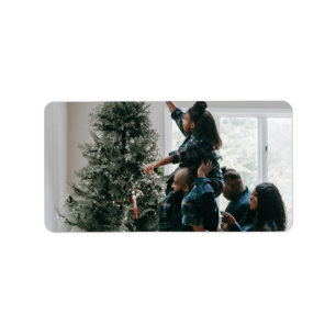 Personalized Modern Custom Christmas Family Photo  Label