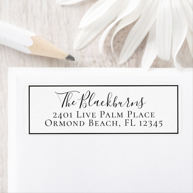 Personalized Modern Custom Return Address Label (Insitu)