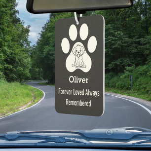 Personalized Modern Cute Dog Paw Forever Loved Pet Air Freshener