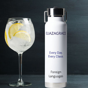 Personalized Modern Cute Teacher Daily Essentials Water Bottle