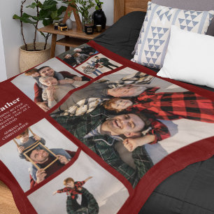 Personalized Modern Dad   6 Photo Fleece Blanket