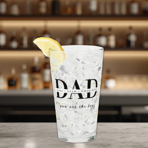 Personalized Modern DAD Drinking Glass