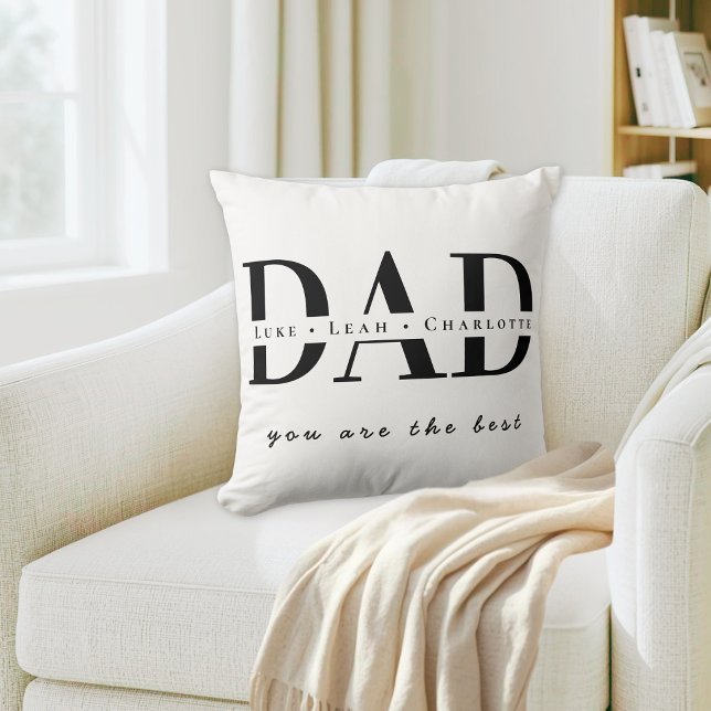 Personalized Modern DAD Throw Pillow (Creator Uploaded)