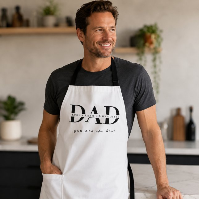 Personalized Modern DAD White Apron (Creator Uploaded)