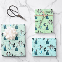 Personalized Modern Dancers Gift Wrap Set