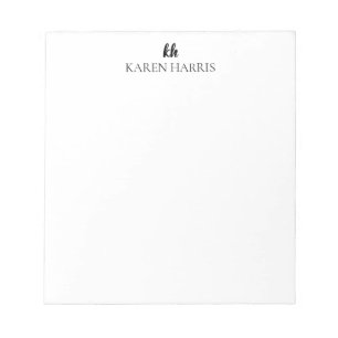 Personalized Modern Design Minimal Initials & Name Notepad