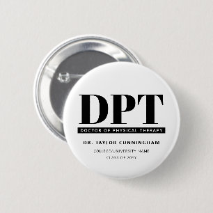 Personalized Modern DPT Doctor of Physical Therapy 2 Inch Round Button