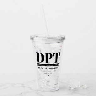 Personalized Modern DPT Doctor of Physical Therapy Acrylic Tumbler
