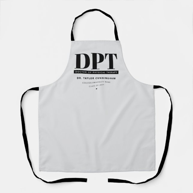 Personalized Modern DPT Doctor of Physical Therapy Apron (Front)