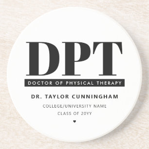 Personalized Modern DPT Doctor of Physical Therapy Coaster
