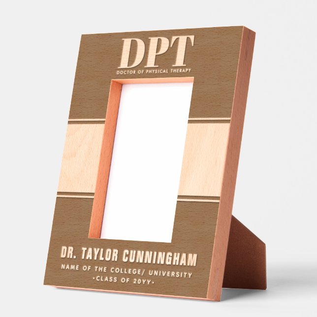 Personalized Modern DPT Doctor of Physical Therapy Etched Frames (Left)