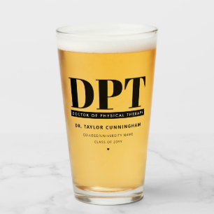 Personalized Modern DPT Doctor of Physical Therapy Glass