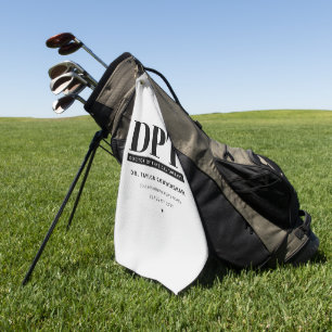 Personalized Modern DPT Doctor of Physical Therapy Golf Towel