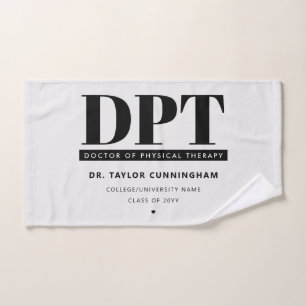 Personalized Modern DPT Doctor of Physical Therapy Hand Towel