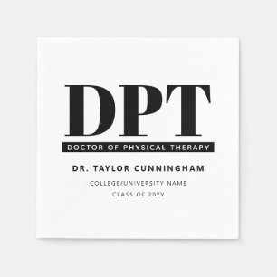 Personalized Modern DPT Doctor of Physical Therapy Napkin