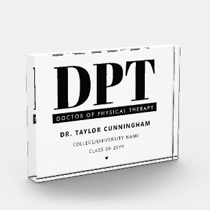 Personalized Modern DPT Doctor of Physical Therapy Photo Block