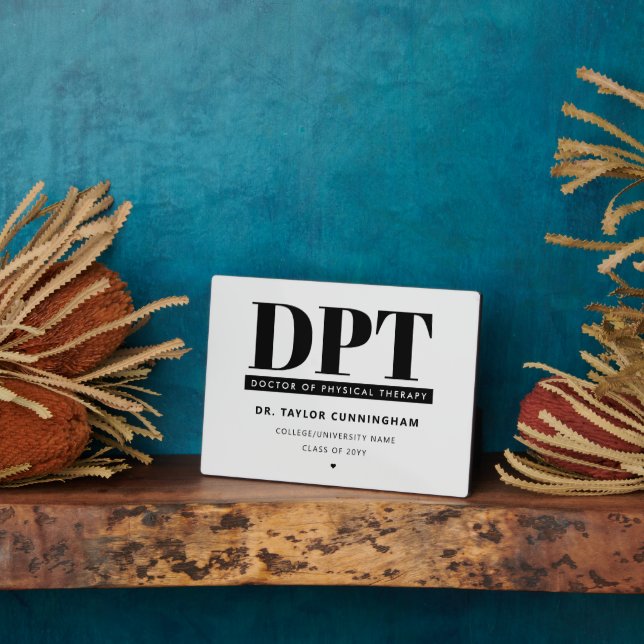 Personalized Modern DPT Doctor of Physical Therapy Plaque (Side)