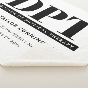 Personalized Modern DPT Doctor of Physical Therapy Sherpa Blanket