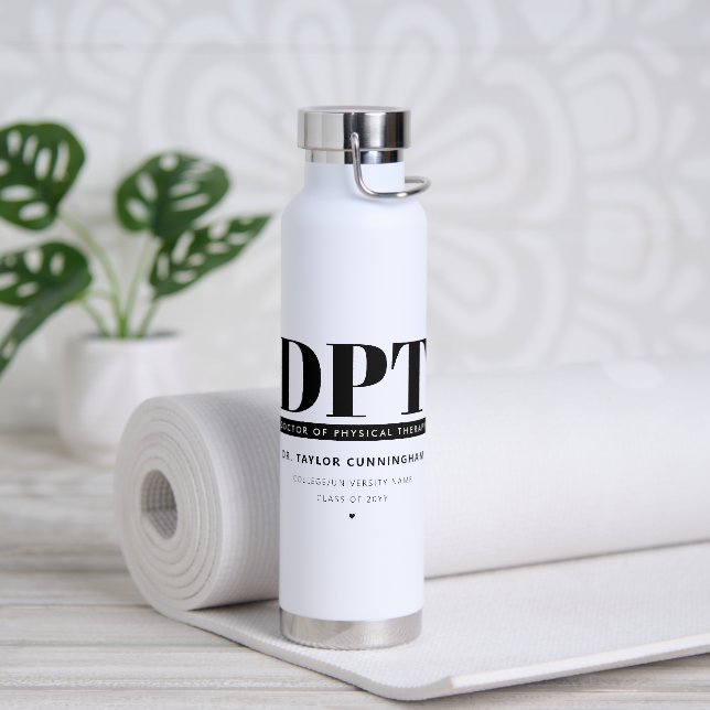 Personalized Modern DPT Doctor of Physical Therapy Water Bottle (Yoga)