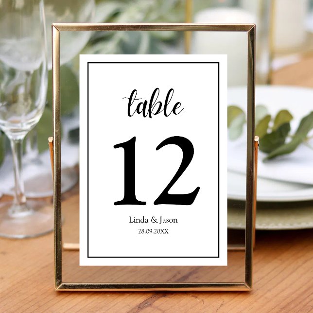Personalized Modern Elegance Wedding Table Number (Creator Uploaded)