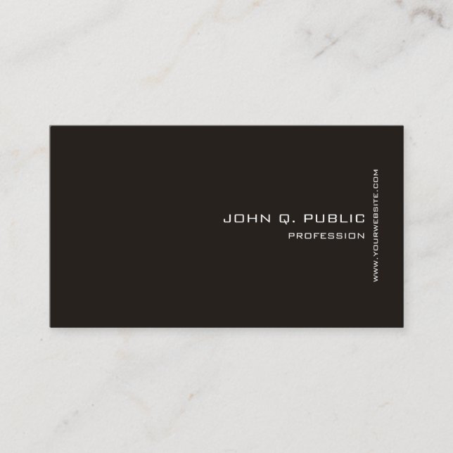 Personalized Modern Elegant Black White Template Business Card (Front)