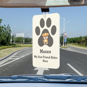 Personalized Modern Elegant Funny Pet Paw Dog Name Air Freshener