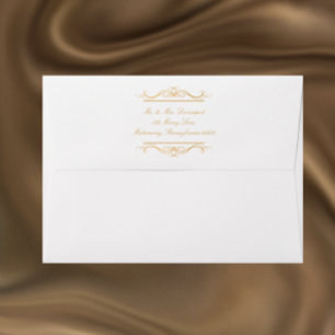 Personalized Modern Elegant Gold & White Wedding Envelope