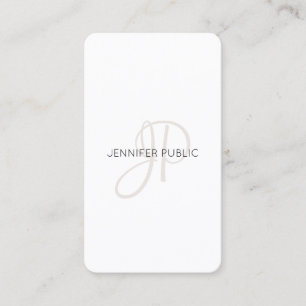 Personalized Modern Elegant Monogram Template Business Card