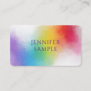 Personalized Modern Elegant Rainbow Colour Templat Business Card