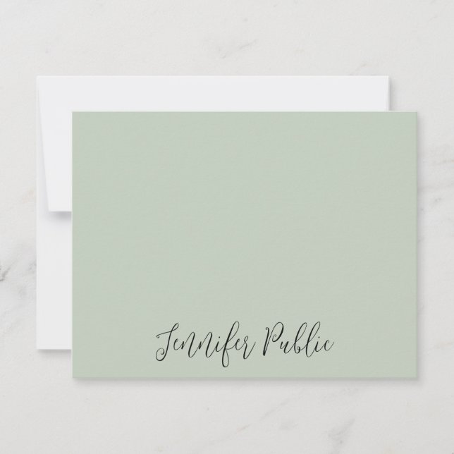Personalized Modern Elegant Script Name Flat Card (Front)